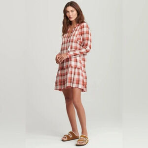 Sundays Jacques Long Sleeve Red Plaid Dress Size small